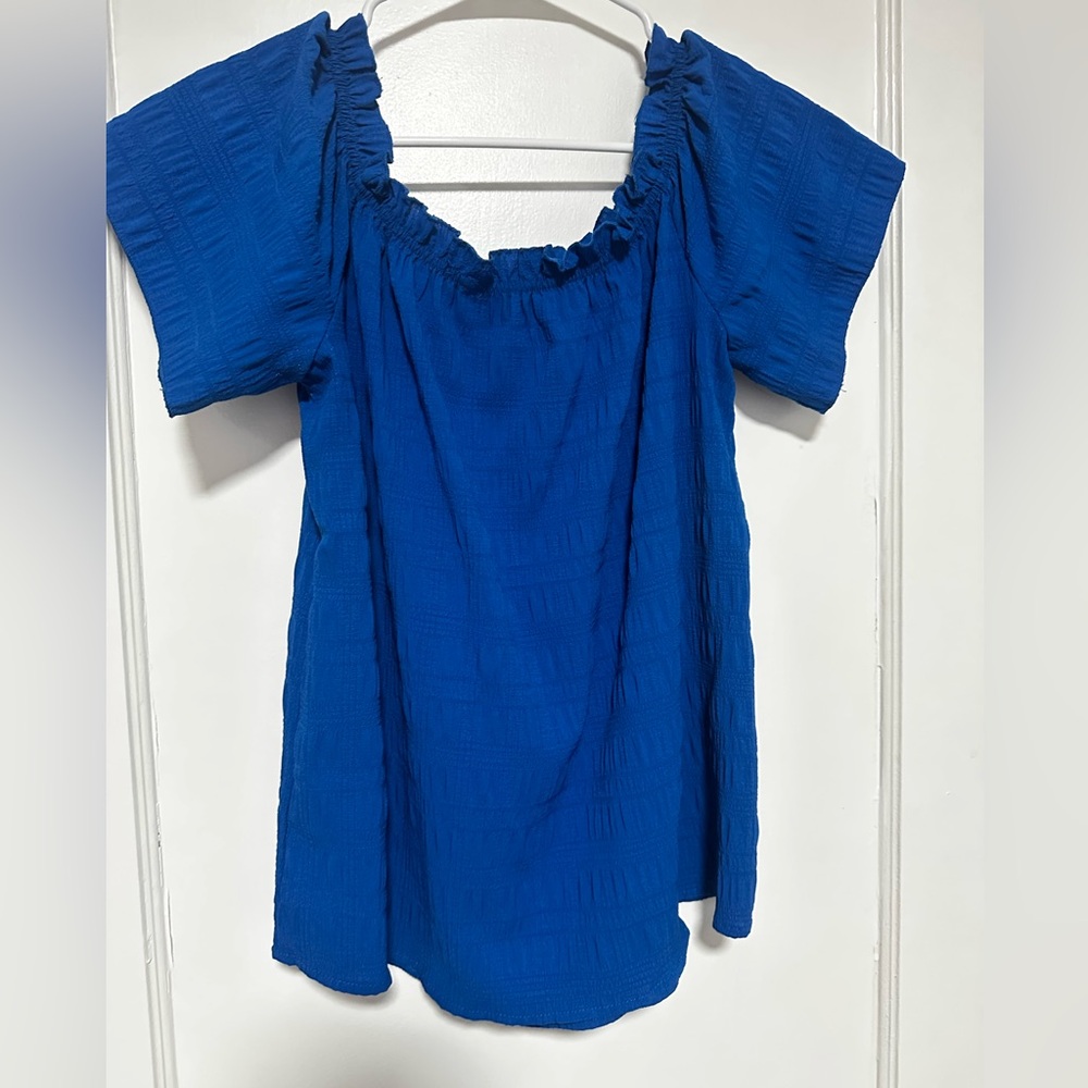 SHEIN Royal Blue Crinkle Blouse